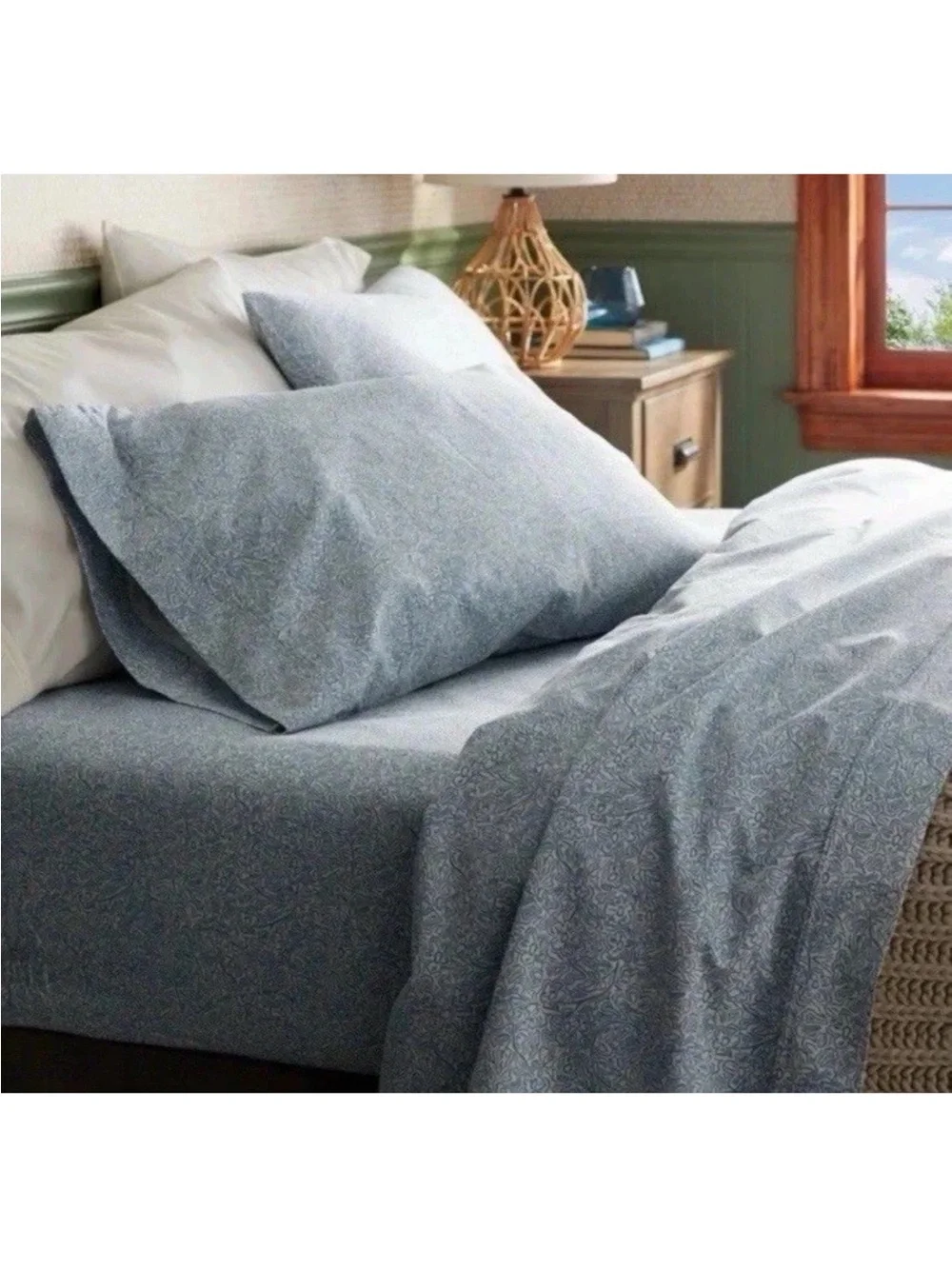 Twin/Twin XL 400 Thread Count Performance 3pc Sheet Set Blue Floral